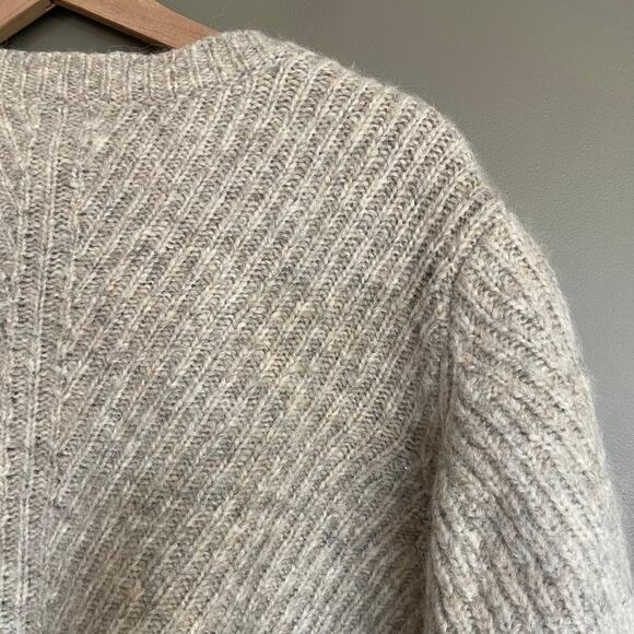 JONATHAN SIMKHAI Addie Lofty Alpaca Sweater Oatmeal Size Medium Chunky Slouchy - Picture 14 of 16